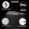 8" Large Square Shower Head Overhead Rainfall Waterfall Chrome Stainless Steel
