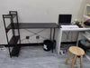 Industrial Style Metal Frame Wooden Computer Desk With 3 Storage Shelves Hooks U