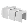 High Gloss Nest of 3 Coffee Tables Side End Table Set Living Room Furniture 40mm