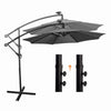 Mondeer 3M Garden Banana Parasol Cantilever Parasol Crank Handle with Solar LED