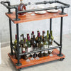 Industrial Vintage Wood Metal 2 Tiers Kitchen Serving Drinks Trolley Bar Cart UK