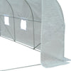 Walk-In Polytunnel Greenhouse w/ Roll Up Door Windows, 4.5x3x2 m White