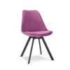 Tulip Pyramid Velvet Dining Chair Upholstered Seat With Black Metal Legs