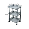 3 Tier Kitchen Trolley Cart Handle Wheel Storage Basket Rack Salon Carts
