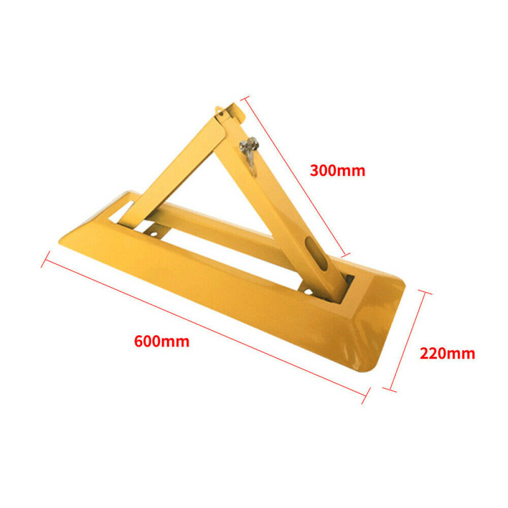 HEAVY DUTY FOLDING AUTO PARKING BARRIER BOLLARD SECURITY CAR PARK POST LOCK SET