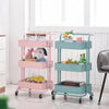 Portable Kitchen Trolley Cart Slim Rolling 3/4 Tier Storage Rack Trolley +Wheels