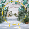 1.85M Round Gold Wedding Arch Backdrop Mesh Free Standing Flowers Balloon Frame