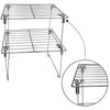 2 Tier Kitchen Cabinet Foldable Chrome Metal Stand Cupboard Storage Shelf Rack