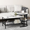 Set of 2 Coffee Nesting Table Set Detachable 2-Tier Sofa Side Table Faux Marble