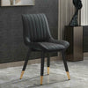 4x LEON Luxury Dining Chair Soft Padded Seat with Black Metal Legs Home Kitchen