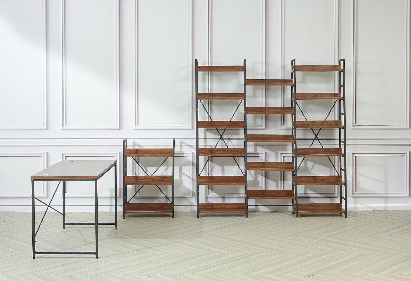 Modern 3 or 6-Tier Storage Shelf Ladder Bookshelf Display Stand Unit Rack Metal