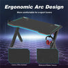 Ergonomic Gaming Table LED Computer Racing Desk RGB & Cup Holder Headphone Hoder