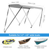 2Bow Bimini Top Grey 160cm Water Resistant Boat Canopy Canvas Cover Anti-UV E8X6