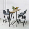 2 Pcs Grey Fabric Bar Stools Metal Legs Breakfast High Chairs Pub Kitchen Modern