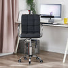 Cushioned Computer Office Desk Chair Chrome Legs Lift Swivel PU Leather Chair UK
