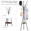 180cm Coat Rack Metal Hat Shelf Holder Free Standing Display Clothes Brown