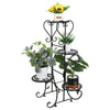 Wrought Iron Outdoor Indoor Pot Plant Stand Garden Decor Round Flower Rack Metal