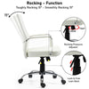 Executive Office Chair Swivel Ribbed High Back Leather Chair Computer Desk Chair