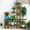 Rustic 6 Tier Wooden Step Shelf Plant Stand Flower Shelving Unit Garden Lawn Hal