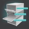 3 Pcs Plastic Clear Drawer Type Shoe Box Stackable Home Storage Organizer