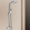 Thermostatic Bar Shower Mixer Valve Bathroom Chrome Twin Head Square Bath Set