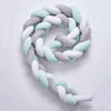 Crib Bumper 200CM Knot Plush Bedding Bed Cot Braid Pillow Cushion Pad Protector