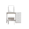 Modern Dressing Table Stool Makeup Desk w/4 Drawer & Large Mirror White vanity