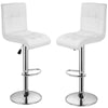 Set Of 2 Faux Leather Swivel Breakfast Bar Stool Kitchen Chairs Chrome Gas Lift
