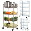 4 Tier Portable Kitchen Salon Spa Trolley Cart Storage Rack Rolling Wheels Metal