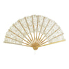 White LACE FAN Folding Hand Held Dance Party Wedding Event Flower Fancy Dress UK