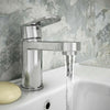 NEW Modern Waterfall Bathroom Tap Basin Sink Mono Mixer Chrome Cloakroom + Waste