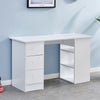 White Computer Desk w/ 3 Drawers 3 Shelves PC Table Home Office Study Furniture