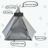 Dog Kennel House Foldable Pet Tent Pyramid Cat Puppy Kitten Shelter Playpen Grey