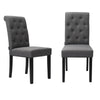 2/4x Dining Chairs Roll Top Scroll Button High Back Oak Legs Seat Dinning Room