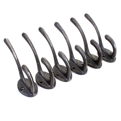 6 x Coat Hooks Classic Antique Iron Coat Rack Hooks Hanger Vintage Style
