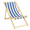 Traditional Stripe Folding Solid Wood Garden Beach Sea Pool Side Chair Deckchair