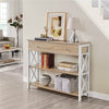 Industrial Console Table with Drawer & 2 Open Shelves Versatile Entryway Table