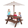 3 in 1 Kids Picnic Table Children Outdoor Activity Table W/ Removable Umbrella