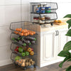 Vegetable Fruit Storgae Kitchen Iron Rack Basket Organizer Shelf Wheel Trolley