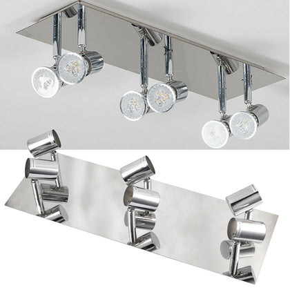 6 Arm LED Ceiling Light Fitting Adjustable Kitchen Spot Lamp Bulb Spotlight UK