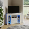 100cm Corner TV Stand Cabinet White High Gloss Door & Matt Body Unit RGB LED
