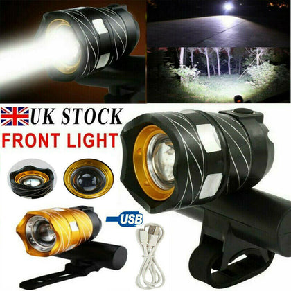 Super Bright LED Mountain Bike Lights Bicycle Torch Front Lamp Rechargeable UK