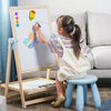 Kids Wooden 2 In 1 Blackboard & Whiteboard Childrens Easel Chalk Drawing Board