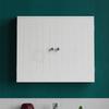 Bathroom Wall Cabinet Double Door Storage Cupboard Wooden White By Home Discount