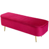 VELVET STORAGE OTTOMAN BENCH POUFFE FOOTREST BEDROOM LIVINGROOM SEAT