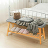 2-Tier Bamboo Hallway Shoe Bench Rack Stand Organiser Storage Upholstered Seat