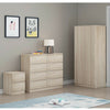 Two Drawer Chest Bedside Cabinet. Light Oak Wood Effect. Modern Style Bedside.