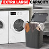 65L Plastic Large Laundry Basket with Lid Washing Hamper Dirty Clothes Storage