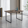 Rectangular Dining Table MDF Wood Table Kitchen Metal Legs Living Room Modern