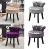 Crushed Velvet Upholstery Dressing Table Chair Vanity Stool Studded Piano Seat